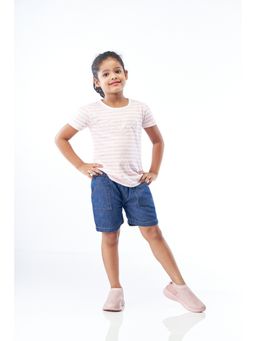 ZACH & KIKI - Pink Hello Stripe Printed T-shirt