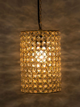 Homesake - Crystal Hanging Cylinder Pendant Light