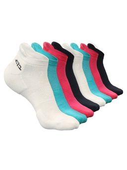 Heelium - Bamboo Ankle Socks for Women - 8 Pairs - 2Pink - 2Teal - 2White - 2Black