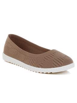 London Rag - Taupe Knitted Flat Ballet Flats