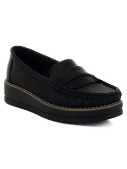 London Rag - Black Fringed Nubuck Loafers