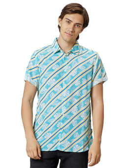 Being Human - Men Blue Slim Fit Short Sleeve Shirts