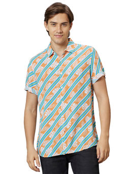 Being Human - Men Orange Slim Fit Short Sleeve Shirts