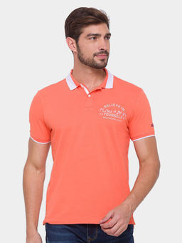 Being Human - Men Coral Regular Fit Short Sleeve Polo T-Shirts