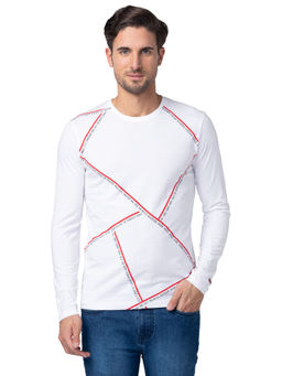 Being Human - Men White Regular Fit Long Sleeve T-Shirts