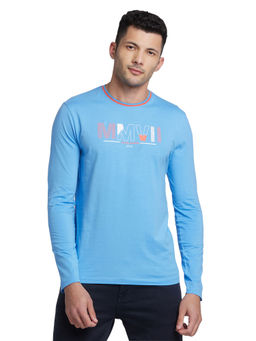 Being Human - Men Blue Regular Fit Long Sleeve T-Shirts