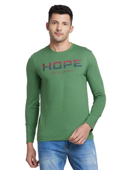 Being Human - Men Green Regular Fit Long Sleeve T-Shirts