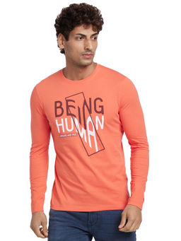 Being Human - Men Coral Regular Fit Long Sleeve T-Shirts