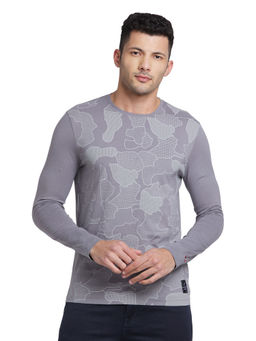 Being Human - Men Grey Regular Fit Long Sleeve T-Shirts
