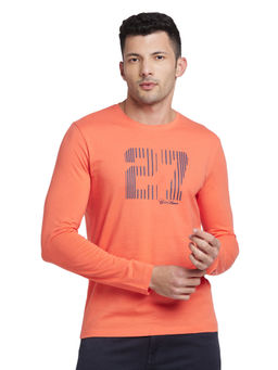 Being Human - Men Orange Regular Fit Long Sleeve T-Shirts