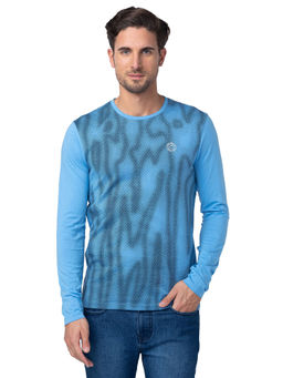 Being Human - Men Blue Regular Fit Long Sleeve T-Shirts