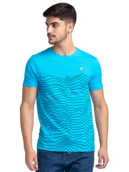 Being Human - Men Blue Regular Fit Short Sleeve T-Shirts