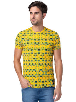 Being Human - Men Yellow Regular Fit Short Sleeve T-Shirts