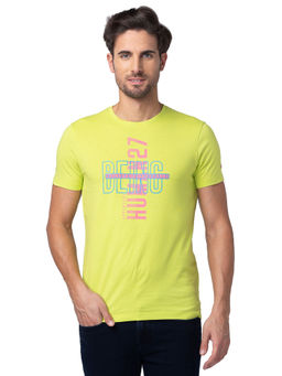 Being Human - Men Green Regular Fit Short Sleeve T-Shirts