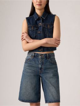 Levi's - Women's Mid Rise Blue Baggy Fit Shorts