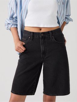 Levi's - Women's Mid Rise Black Baggy Fit Shorts