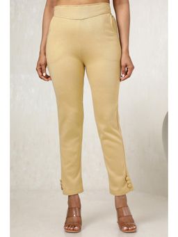 Soch - Womens Beige Acrylic Solid Pant