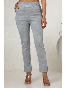 Soch - Womens Grey Acrylic Solid Pant