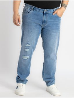 UNSIZED - Mens Plus Size Light Indigo Washed Denim Jeans