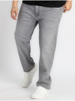 UNSIZED - Mens Plus Size Grey Washed Denim Jeans