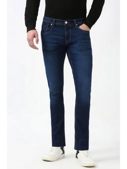 Peter England - Men Blue Mid Wash Low Skinny Fit Jeans