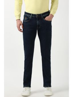 Peter England - Men Navy Blue Light Wash Classic Jeans
