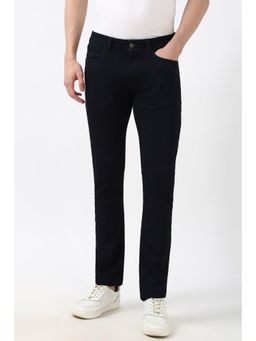 Peter England - Men Navy Blue Dark Wash Slim Jeans