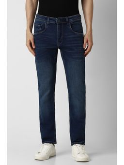 Van Heusen - Men Navy Blue Light Wash Slim Fit Jeans