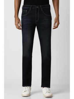 Van Heusen - Men Navy Blue Light Wash Slim Fit Jeans