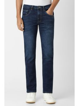 Van Heusen - Men Navy Blue Light Wash Slim Fit Jeans