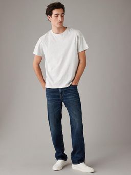 American Eagle - Men Navy Blue Easyflex Relaxed Straight Jeans