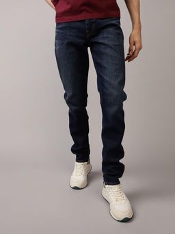 American Eagle - Men Navy Blue Easyflex Relaxed Straight Jeans