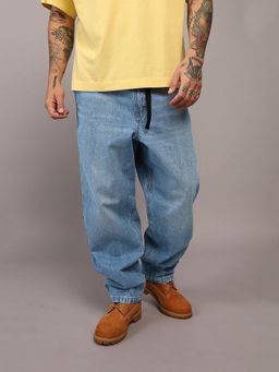 American Eagle - Men Blue Belted Loose Jeans