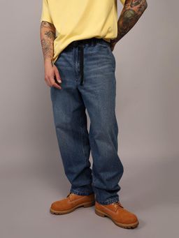 American Eagle - Men Blue Belted Loose Jeans