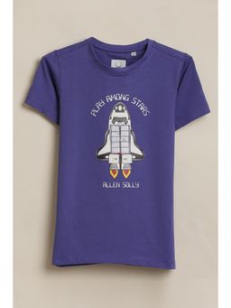 Allen Solly - Blue Cotton Blend Regular T-Shirt