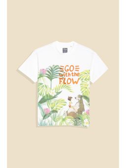 Allen Solly - White Cotton Blend Regular T-Shirt