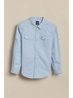 Allen Solly - Blue Cotton Blend Slim Shirt