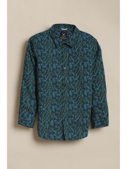 Allen Solly - Green Cotton Regular Shirt