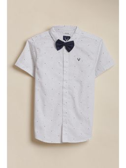 Allen Solly - White Cotton Regular Shirt With Bow