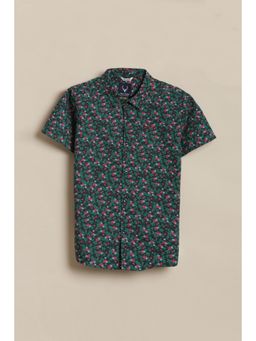 Allen Solly - Green Cotton Regular Shirt