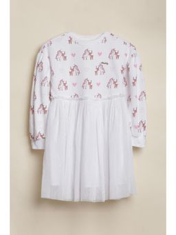 Allen Solly - White Cotton Regular Dress