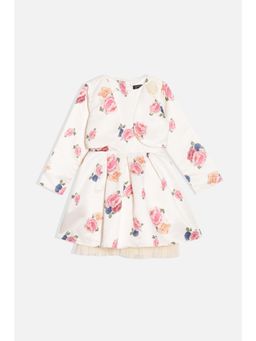 Allen Solly - White Cotton Regular Dress With Shrug