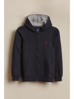 Allen Solly - Navy Blue Cotton Blend Regular Hoodie
