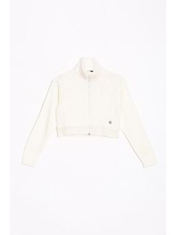Allen Solly - White Cotton Regular Cardigan