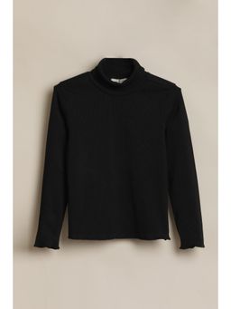 Allen Solly - Black Cotton Blend Regular Top