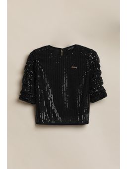 Allen Solly - Black Polyester Blend Regular Top