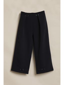 Allen Solly - Navy Blue Polyester Blend Regular Trouser