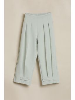 Allen Solly - Green Polyester Blend Regular Trouser