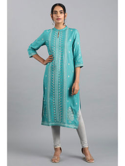 W - Blue Floral Kurta