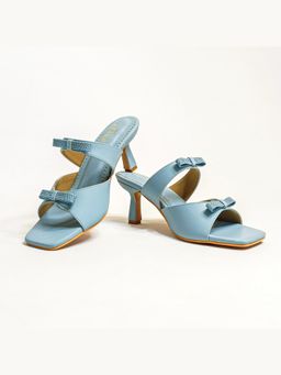 THE ALTER - T Shaped Blue Bow Stiletto Heels